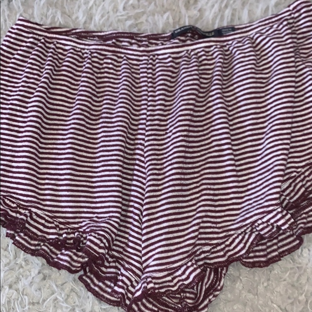 Maroon Striped Vodi Shorts